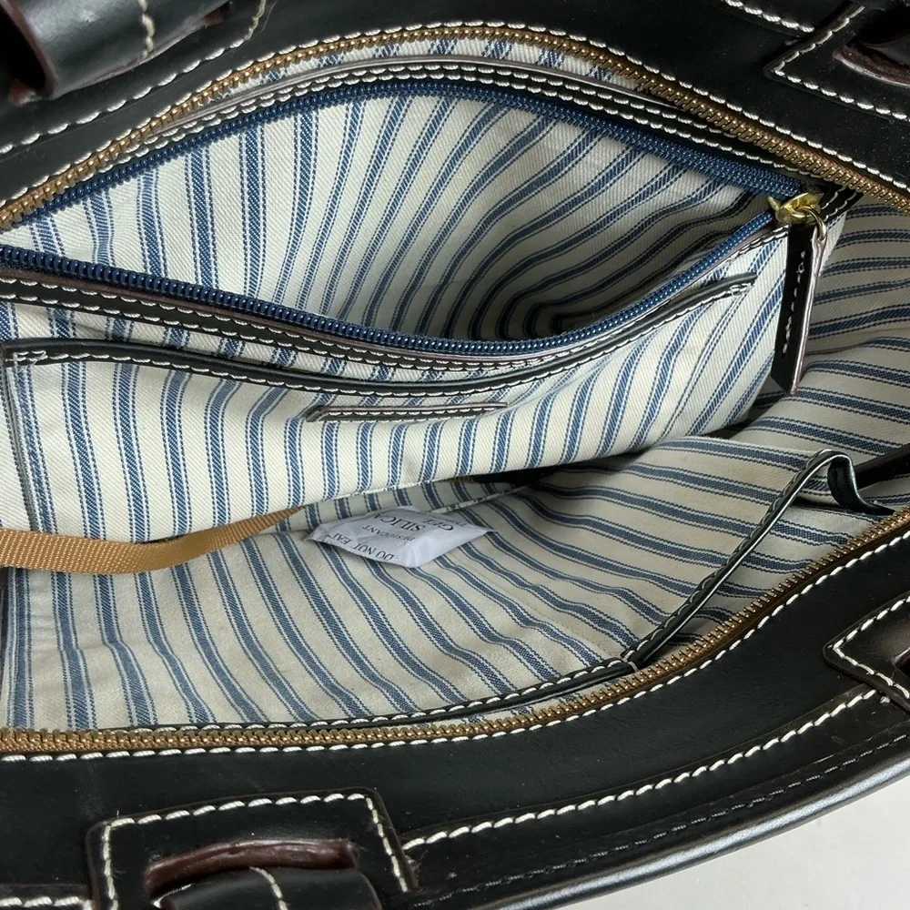 Dooney & Bourke Beacon Woven Janine‎ Black and Tan Tote Bag